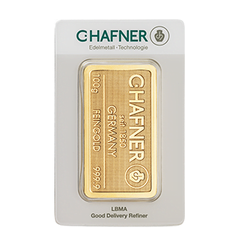 C Hafner 100g zlatna poluga - investiciono zlato
