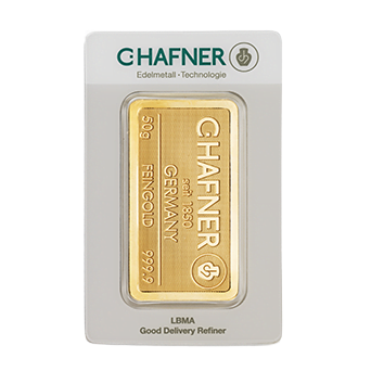 C Hafner 50g zlatna poluga - investiciono zlato